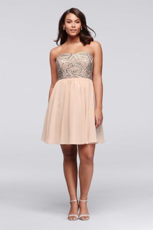 Plus Size Chiffon Short Cocktail Dress